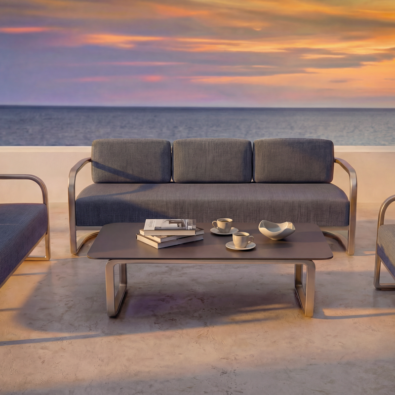 Modern Curved Aluminum Outdoor Sofa - Image 2