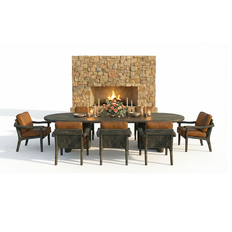 Outdoor Wood Dining Table - Image 3