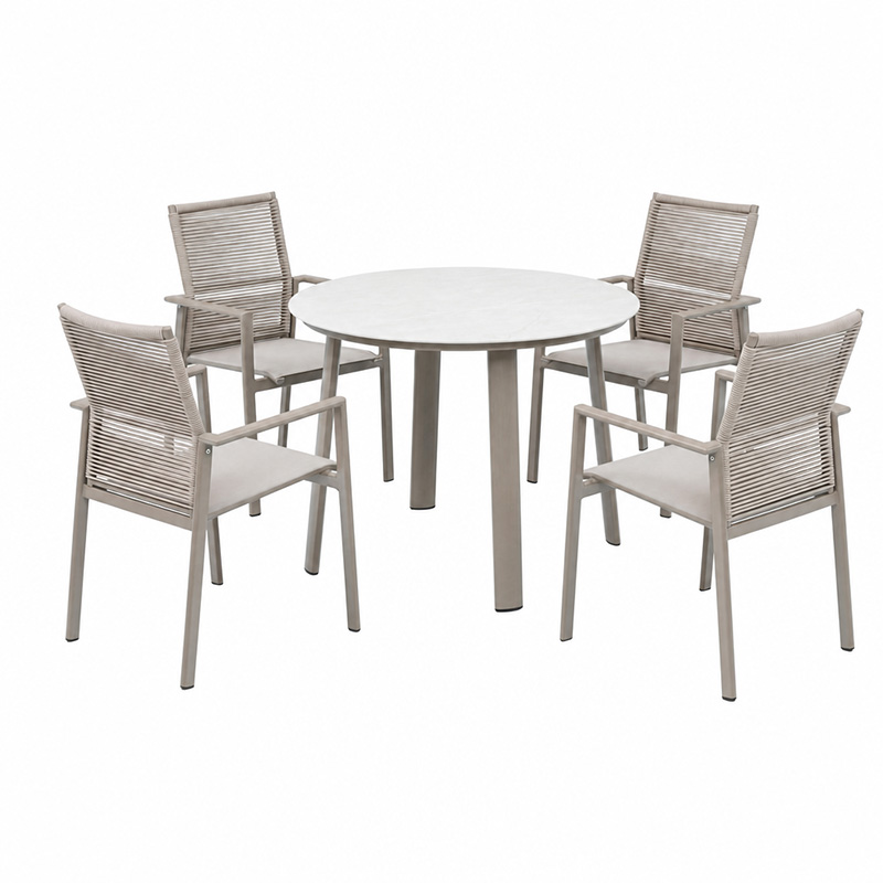 minimalist four-seater dining table