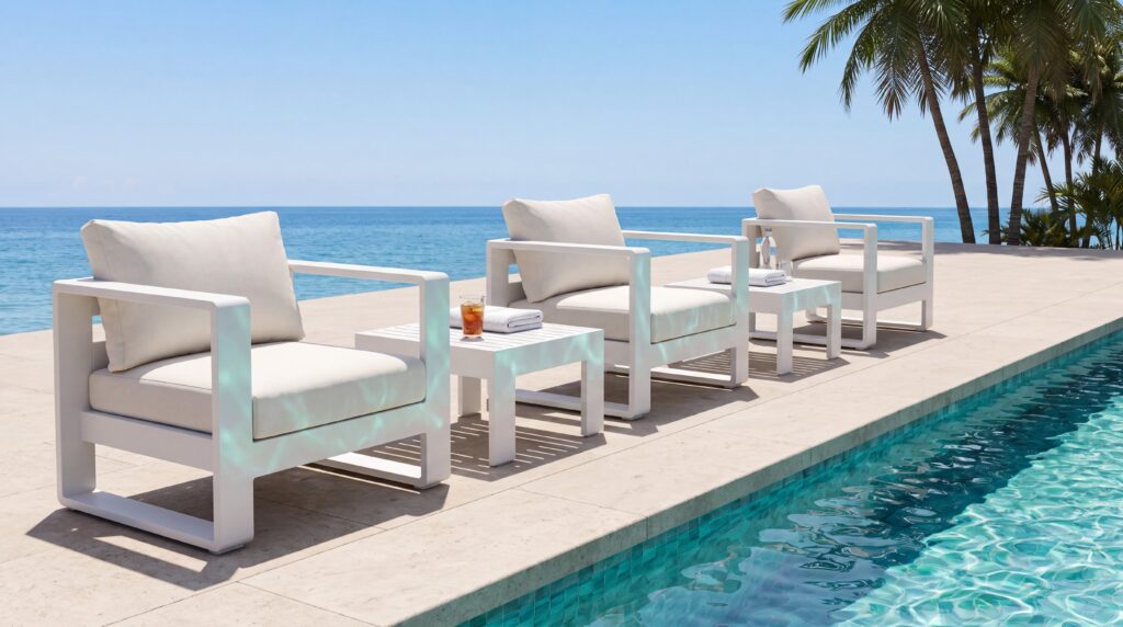 Aluminum outdoor sofa