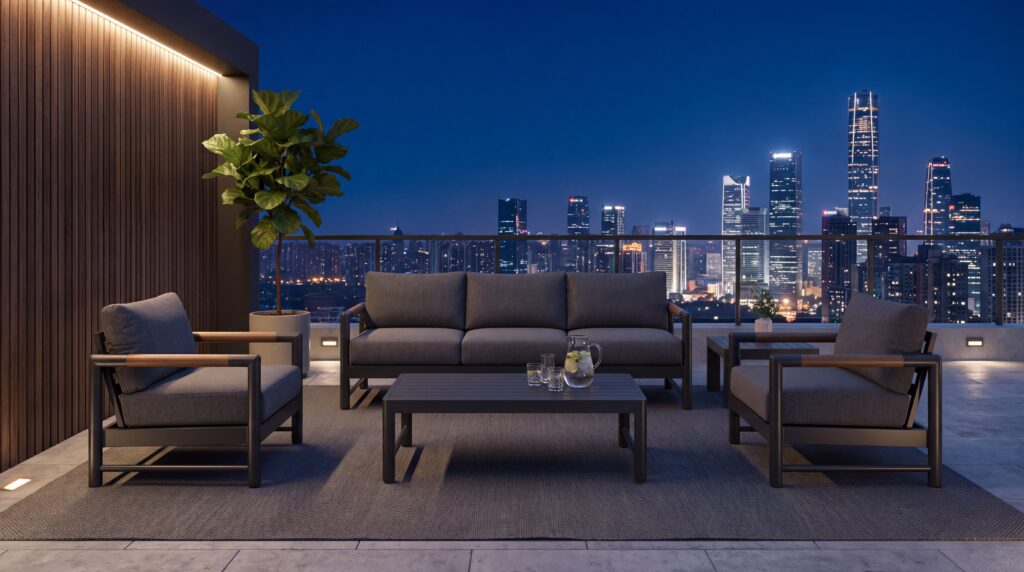 teak outdoor sofa